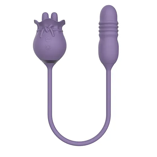 thrusting rotating vibrator-thrusting vibrator WINYI-WY0666-2023 new best seller 2in1 thrusting rose vibrator Wholesale manufacturer